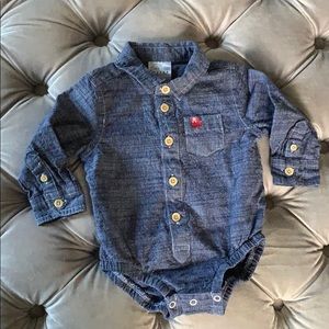 Baby Bum Chambray Dress Shirt Onesie (9-12 months)